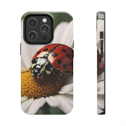 iPhone Case: Ladybug on White Daisy