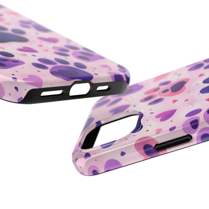 Purple Paw Print iPhone Case - Playful Pet Lover’s Protective Cover