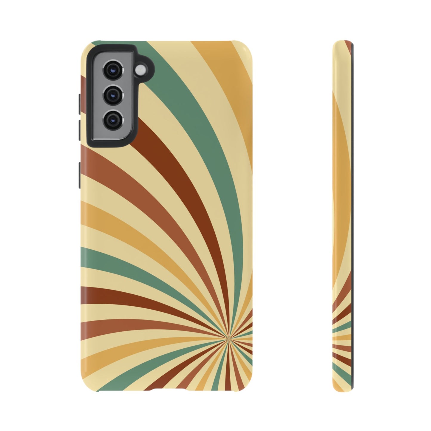 Earthy Retro Swirl Samsung Galaxy Case – Dual-Layer Protection with 70s-Inspired Earth Tones