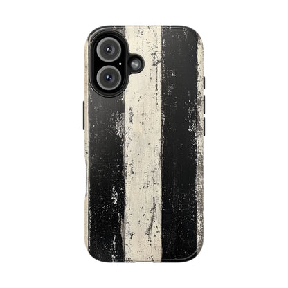 Vintage Vertical Stripe iPhone Case - Black & White Grunge Design - BOGO Cases