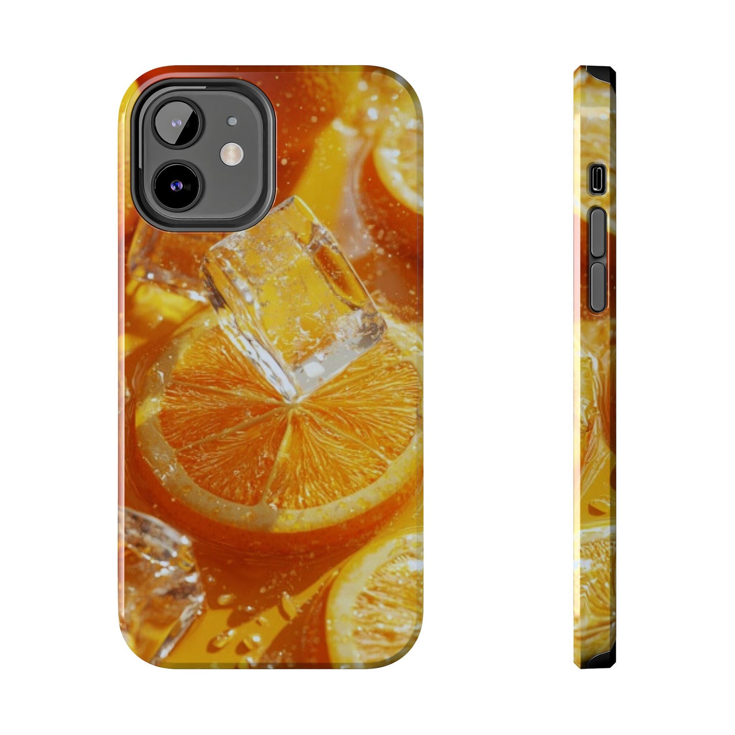 Citrus Orange Splash iPhone Case – Dual-Layer Tough Protection, Vibrant Summer Design