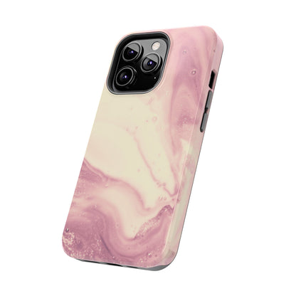 Blush Marble Glow – iPhone Case with Rose Gold & Pink Swirl Pattern