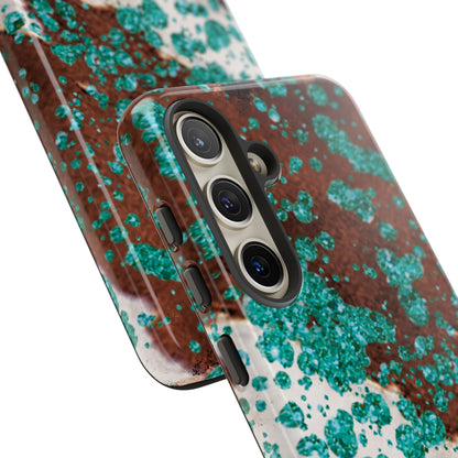 Teal Glitter Cowhide - Samsung Galaxy Series Case