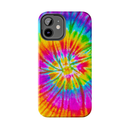 Rainbow Spiral Tie-Dye iPhone Case – Bright & Retro Design