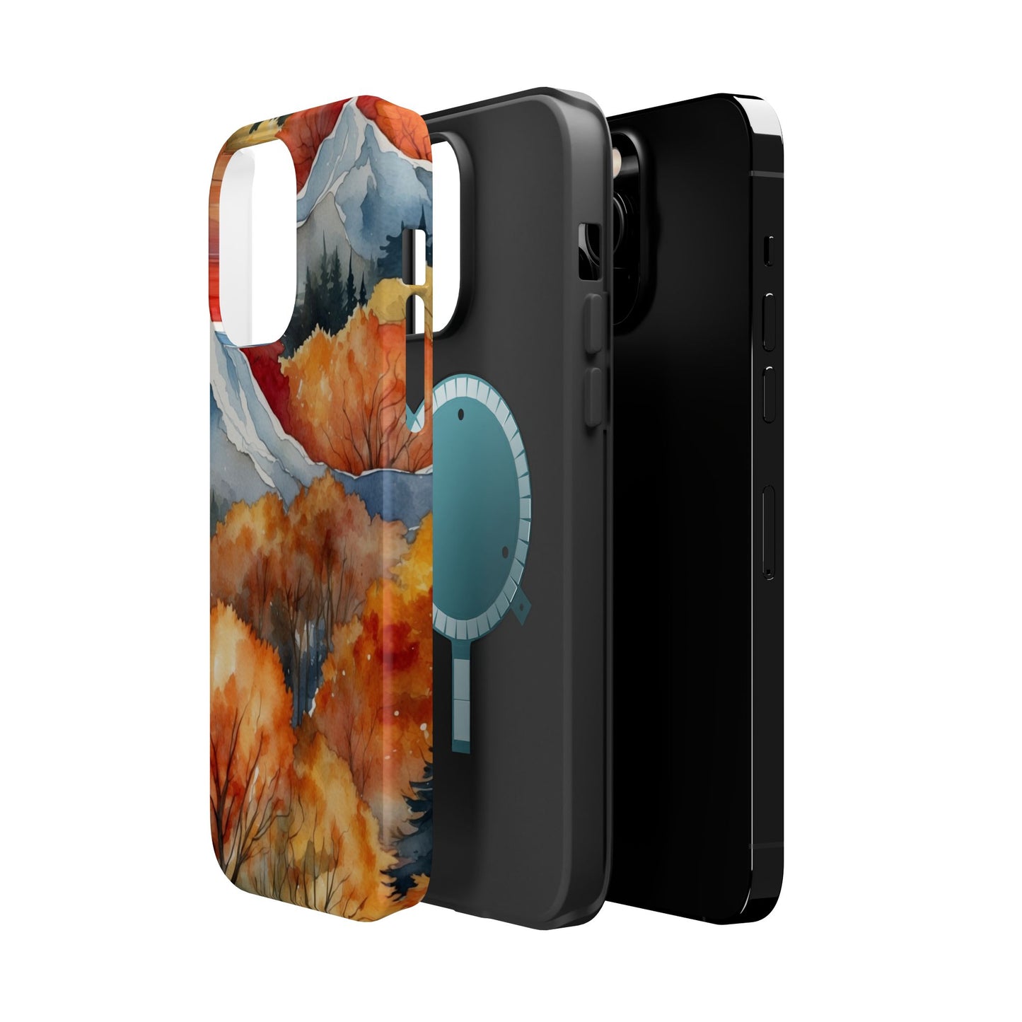 Autumn Mountain Forest Watercolor - MagSafe iPhone Case