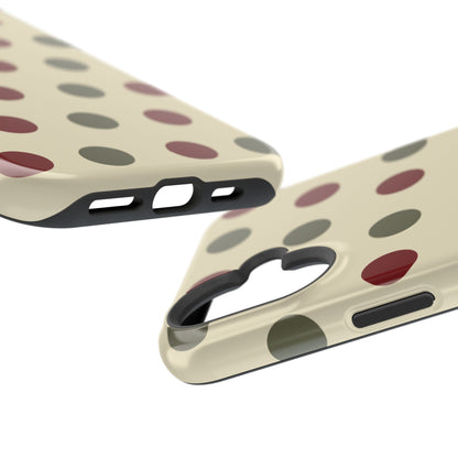 Red & Green Polka Dots on Cream – MagSafe iPhone Case