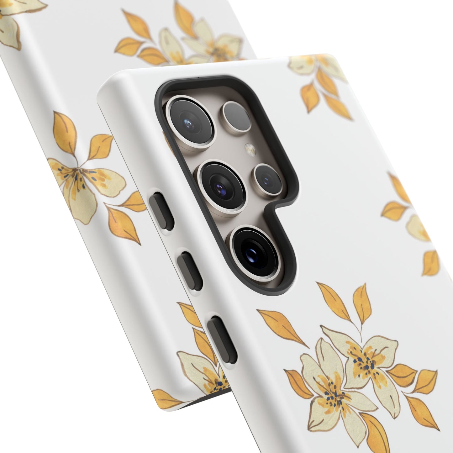 Delicate Yellow Blossom Samsung Galaxy Case – Minimalist Floral Design with Matte Finish