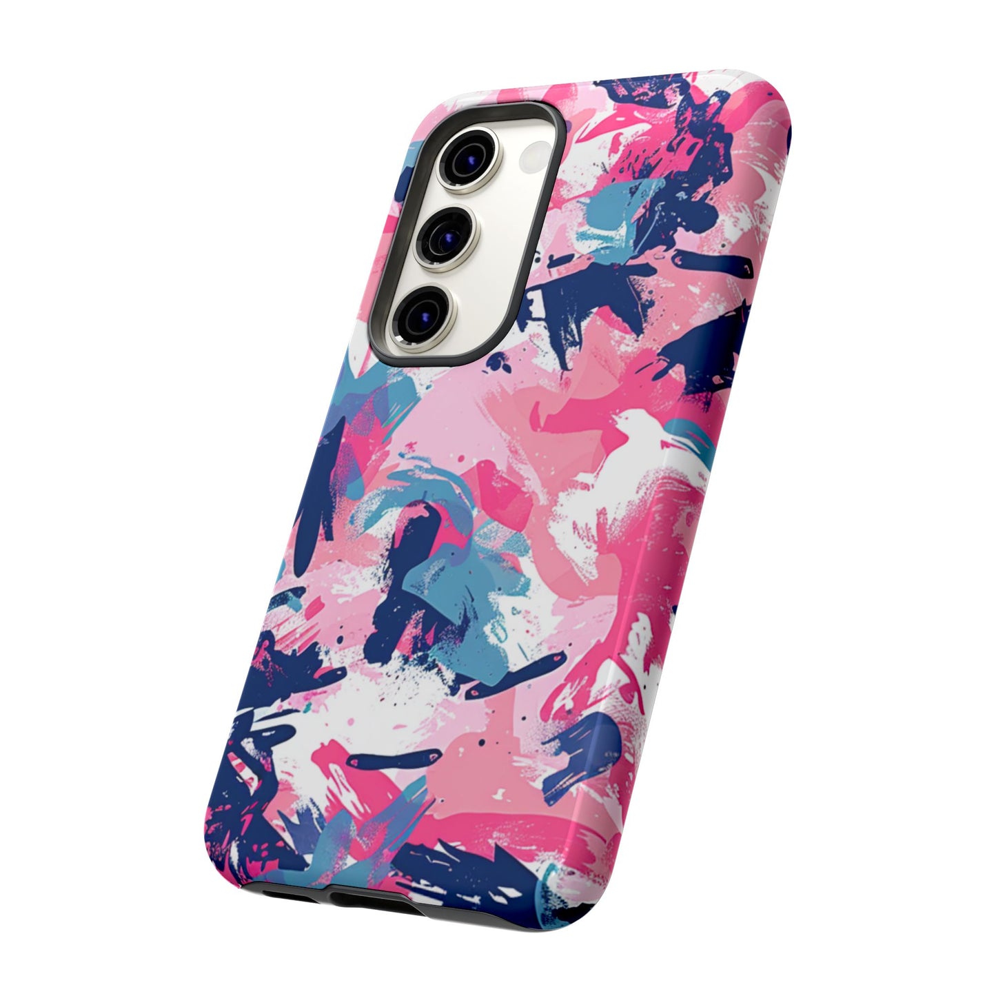 Vibrant Pink & Navy Abstract Splash – Samsung Galaxy Case