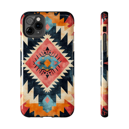 Bold Aztec Pattern Tough iPhone Case – Vibrant Geometric Design, Dual - Layer Protection - BOGO Cases