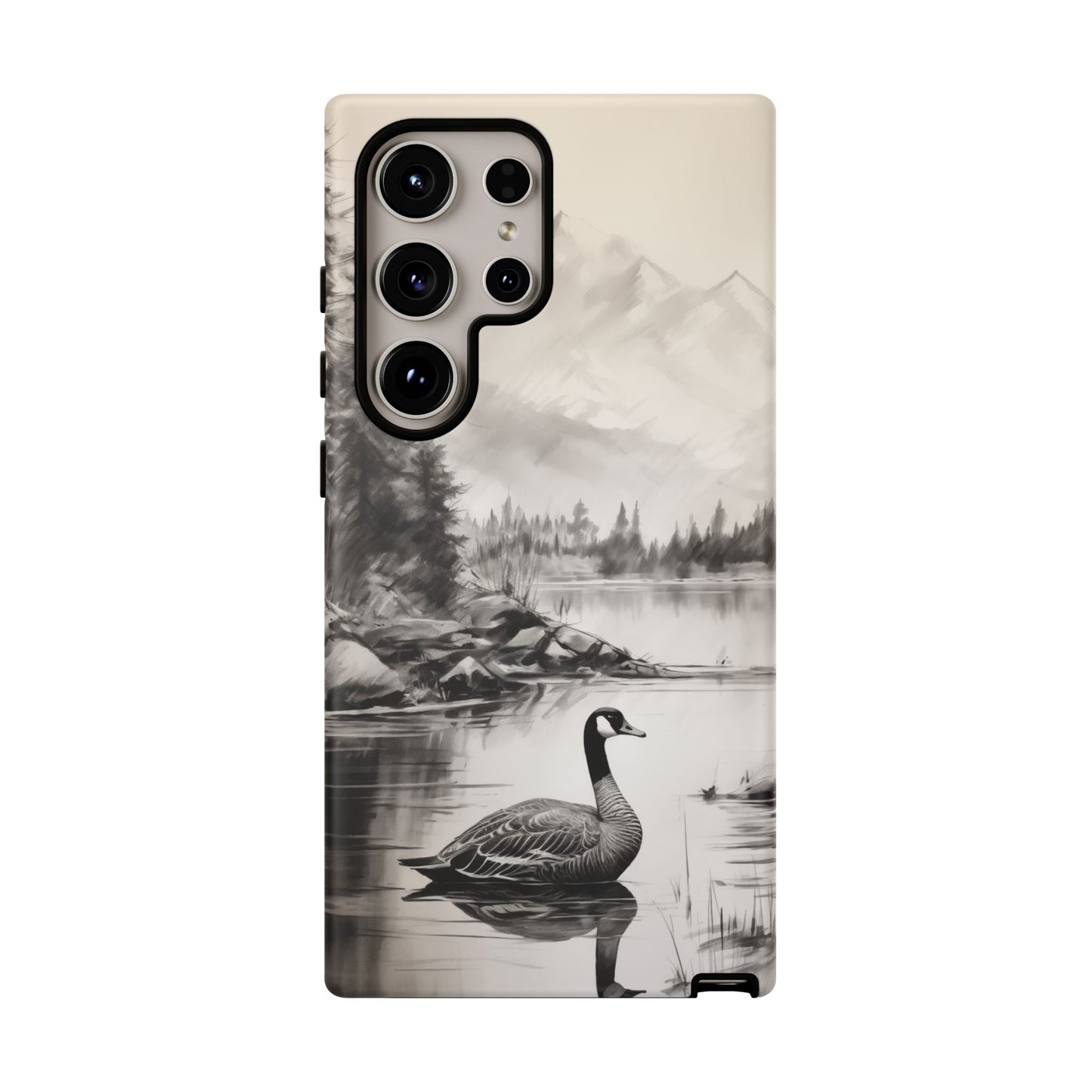 Canadian Goose Phone Case - Charcoal Sketch Design!