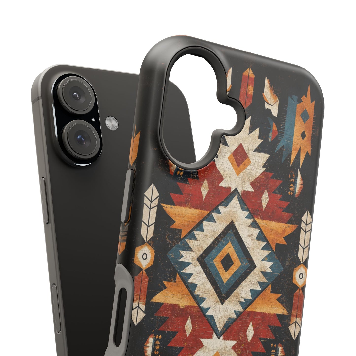 Southwestern Arrow & Diamond Tough MagSafe iPhone Case – Bold Tribal Design, Dual-Layer Protection