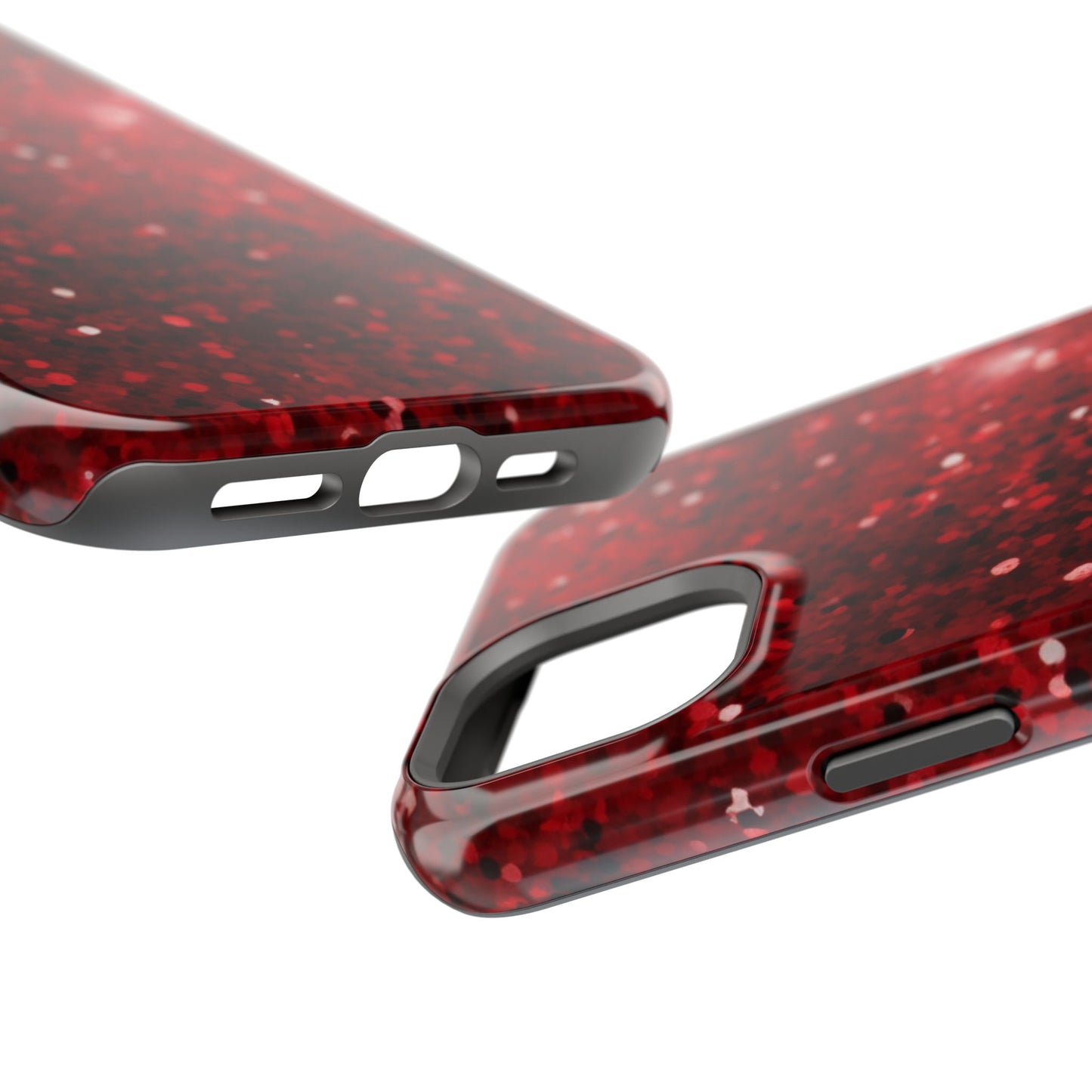 Crimson Glow Glitter MagSafe Case