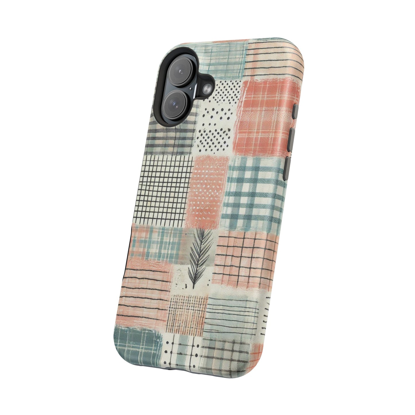 Rustic Patchwork MagSafe iPhone Case | Farmhouse Style & Shockproof