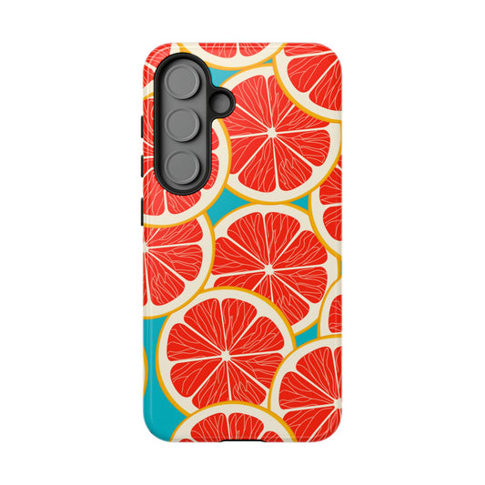 Ruby Grapefruit Pop Tough Samsung Galaxy Case – Vibrant Citrus Design, Shock-Resistant Protection