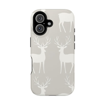 Elegant White Reindeer Pattern – MagSafe iPhone Series Case