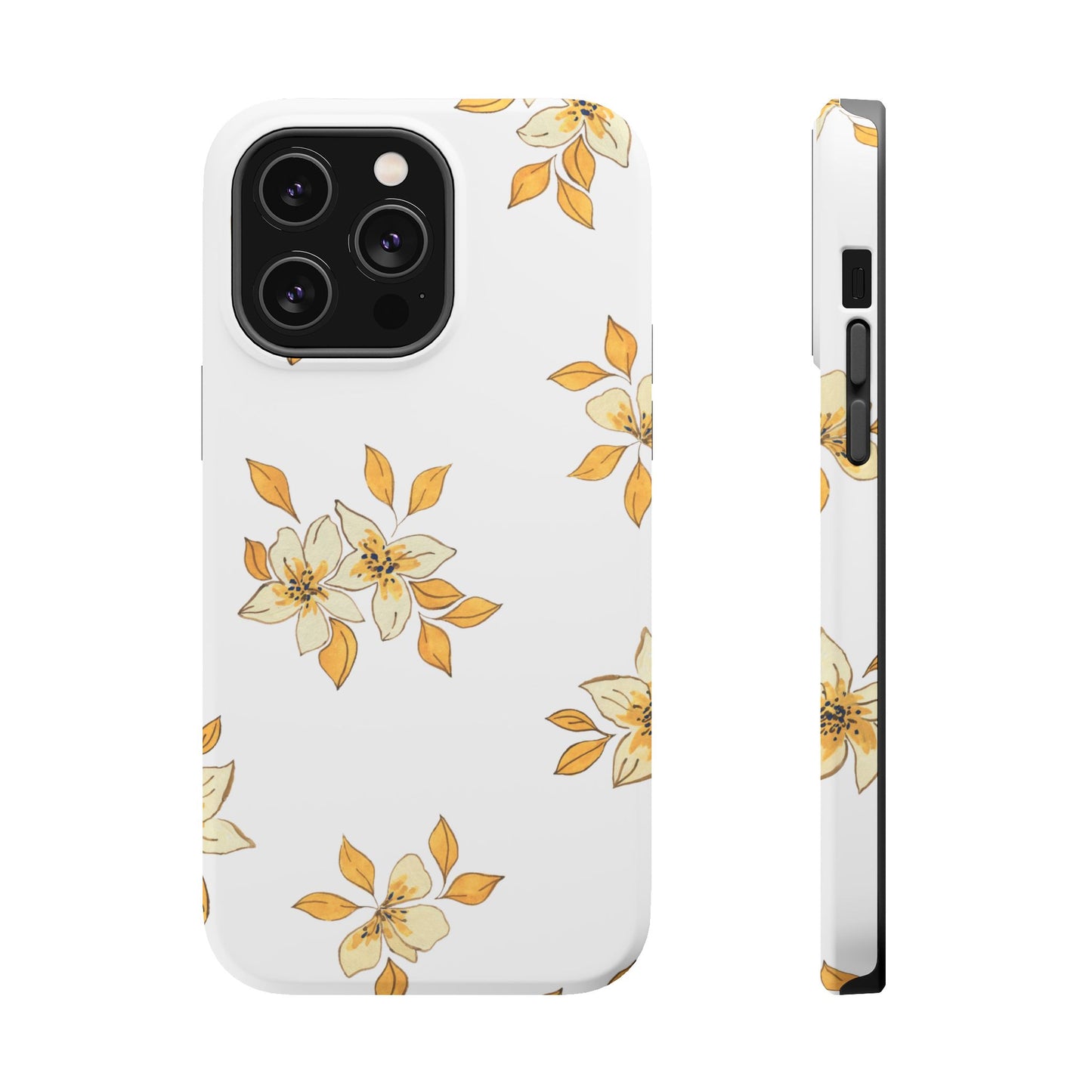 Delicate Yellow Blossom MagSafe iPhone Case – Minimalist Floral Design with Matte Finish