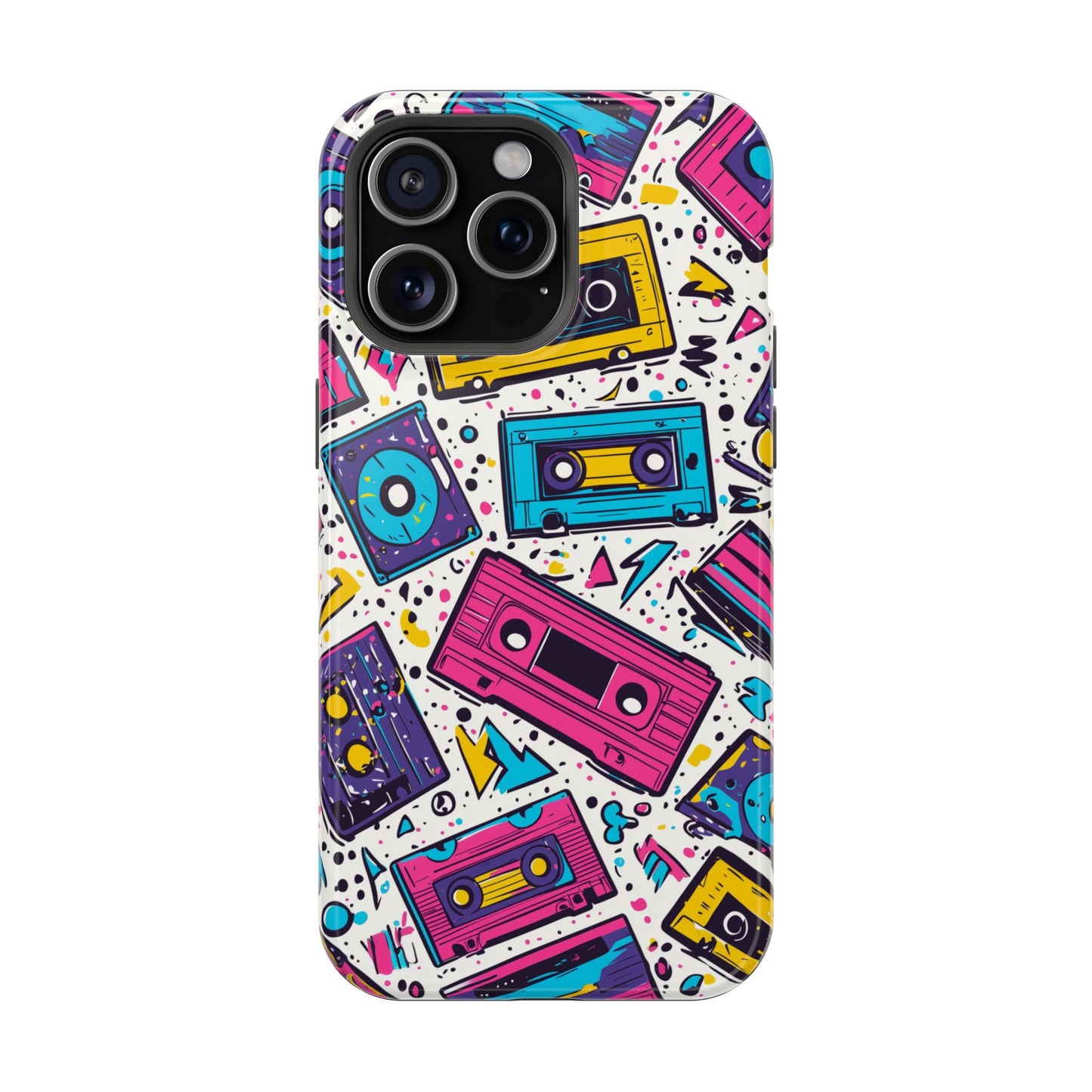 Retro Cassette Vibes Tough MagSafe iPhone Case – Bold 80s Tape Design, Shockproof Protection