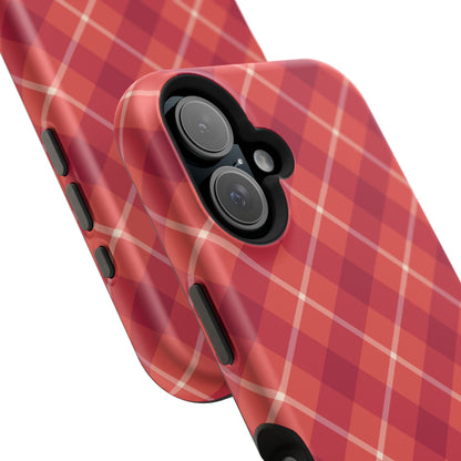 Red Plaid Crisscross – MagSafe iPhone Case