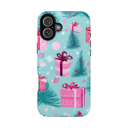 Festive Pink Christmas Gifts and Evergreen MagSafe iPhone Case – Holiday Theme, Protective Cover