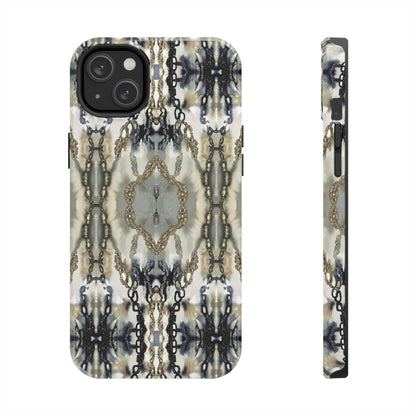 Abstract Marble - Metal Chain Pattern iPhone Case - Chic Protective Cover