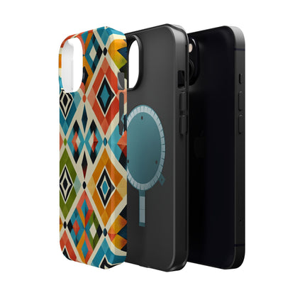 Harlequin Geometric MagSafe iPhone Case - Vibrant Abstract Protective Cover