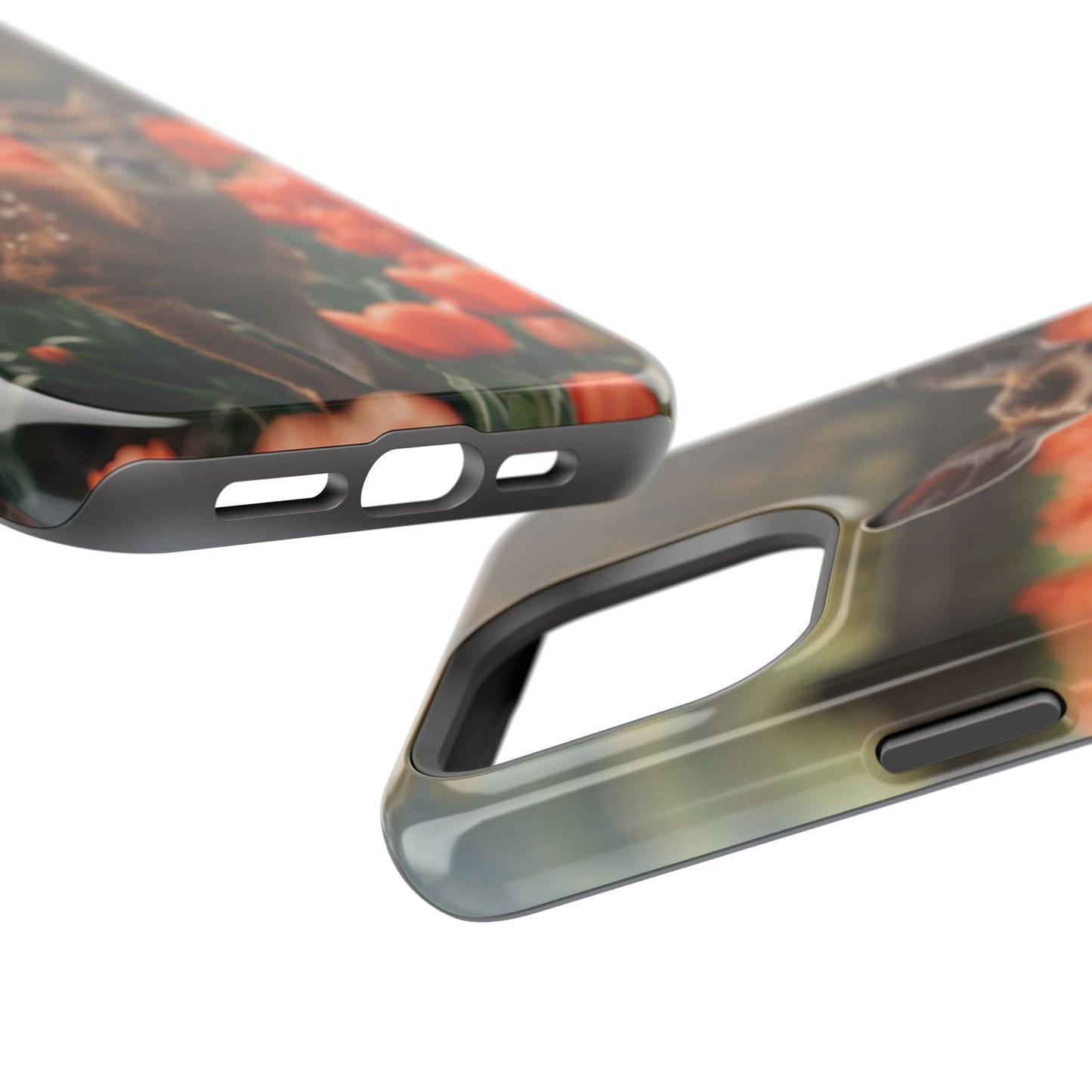 Fawn Among Tulips MagSafe iPhone Case