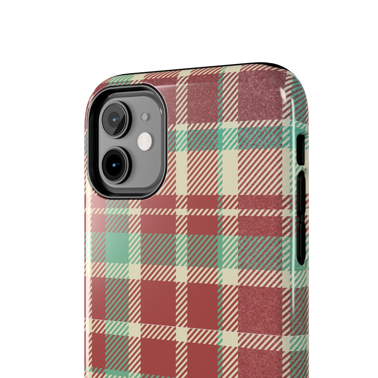 Red & Cream Vintage Plaid – Durable & Stylish iPhone Case