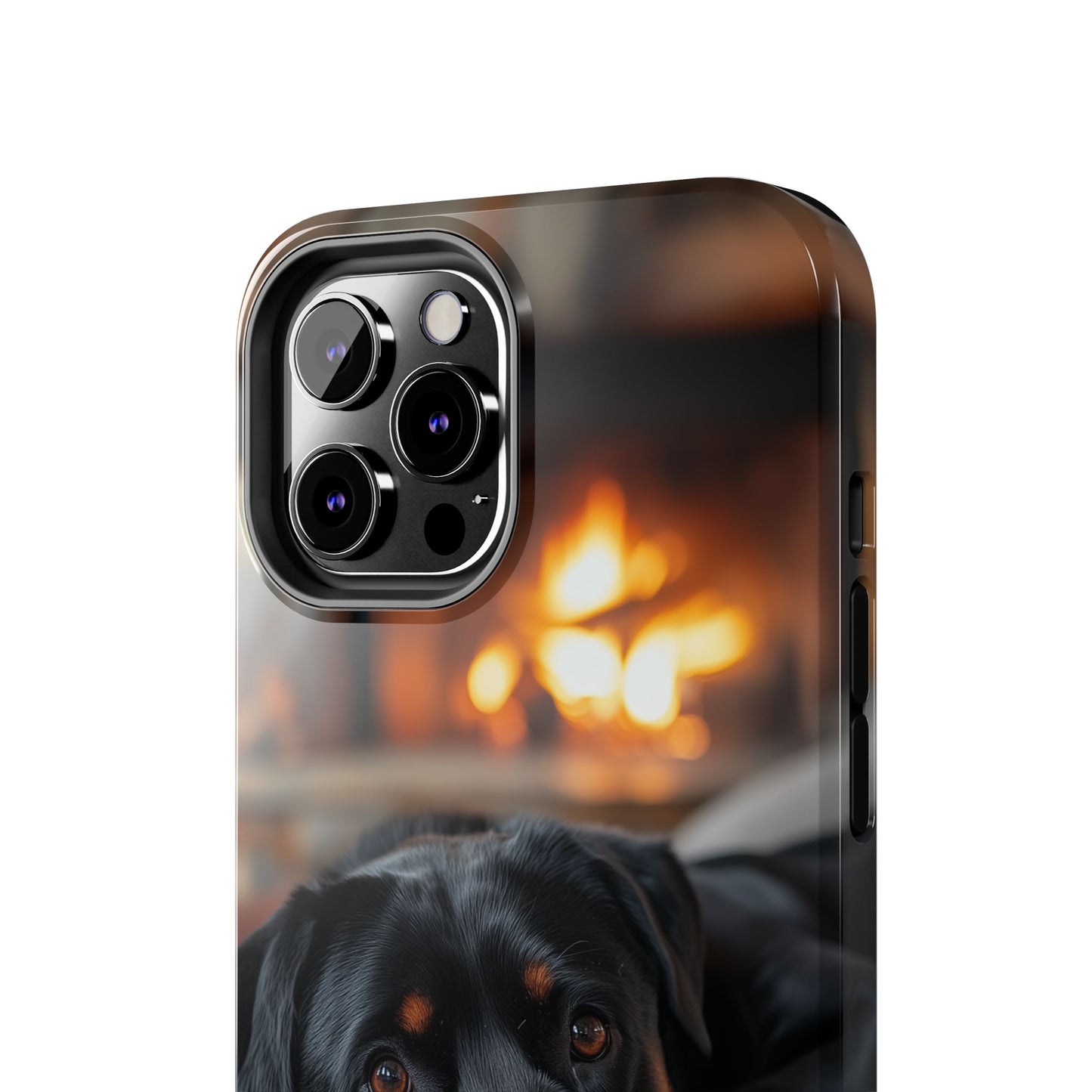 Warm Rottweiler by the Fireplace Samsung Galaxy Case – Rustic Charm for Dog Lovers