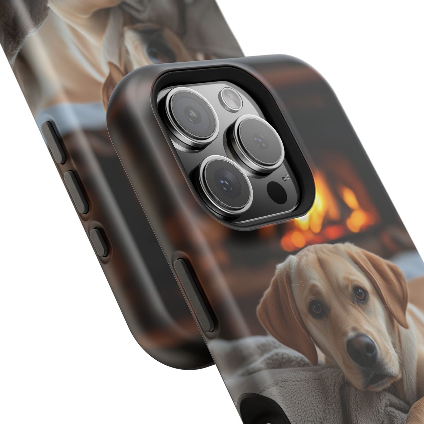 Cozy Golden Retriever by the Fireplace - MagSafe Case