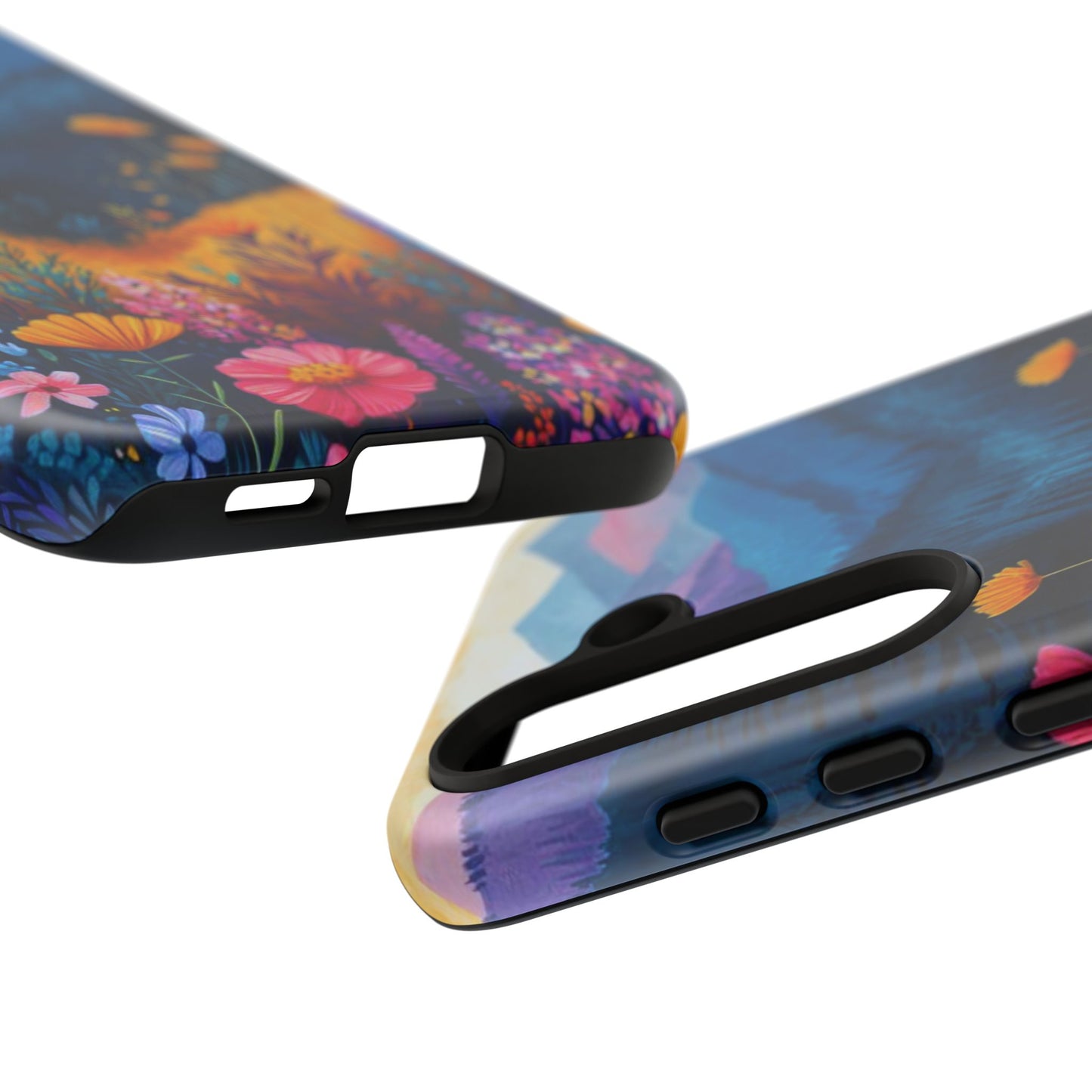 Vibrant Wildflower Mountain Samsung Galaxy Case – Bold Nature Art, Dual - Layer Protection - BOGO Cases