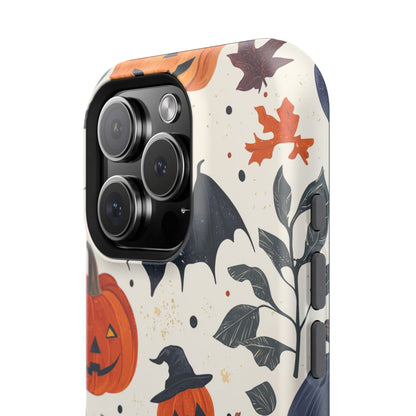 Spooky Halloween MagSafe iPhone Case – Pumpkins, Bats, and Spider Design