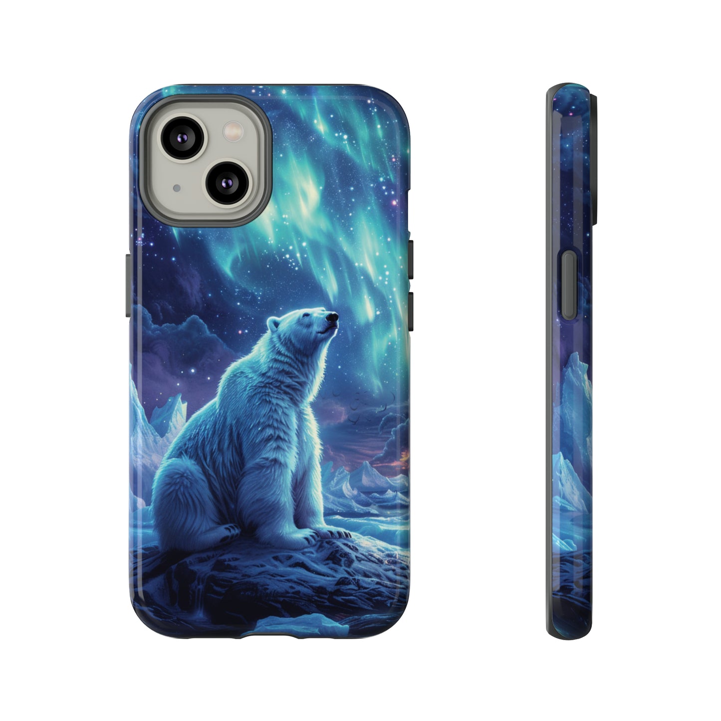 Arctic Polar Majesty: Northern Lights & Polar Bear Case for iPhone, Samsung Galaxy, & Google Pixel Phones