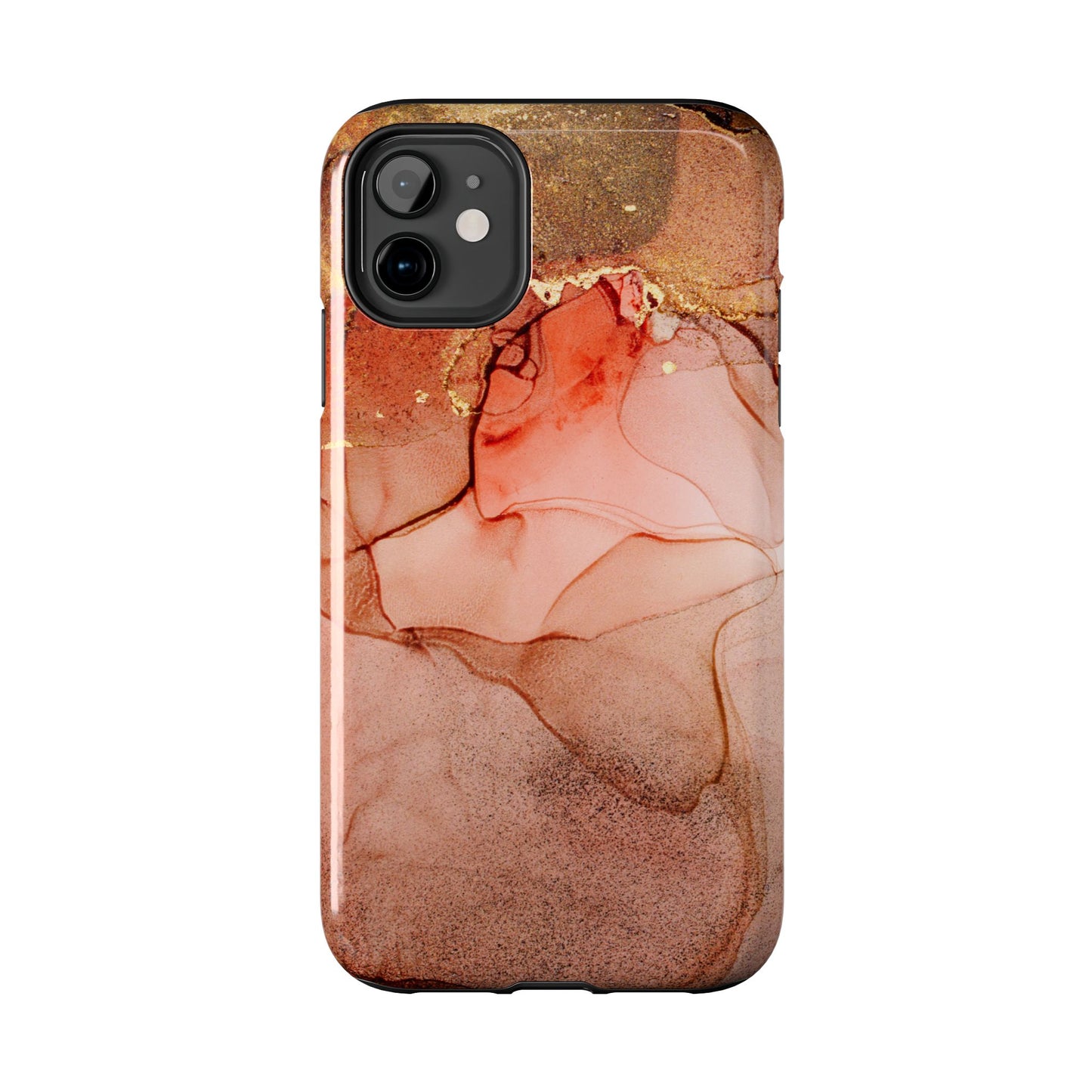 Ruby Red Marble Samsung Galaxy Case - Elegant Red Marble with Gold Accents