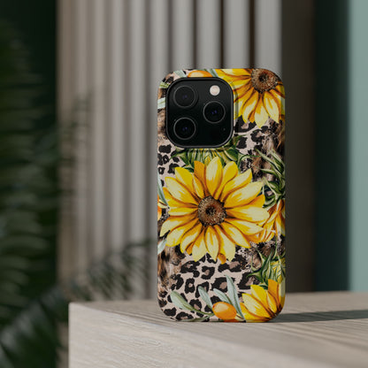 Leopard Sunflower Chic - MagSafe  iPhone Series Case