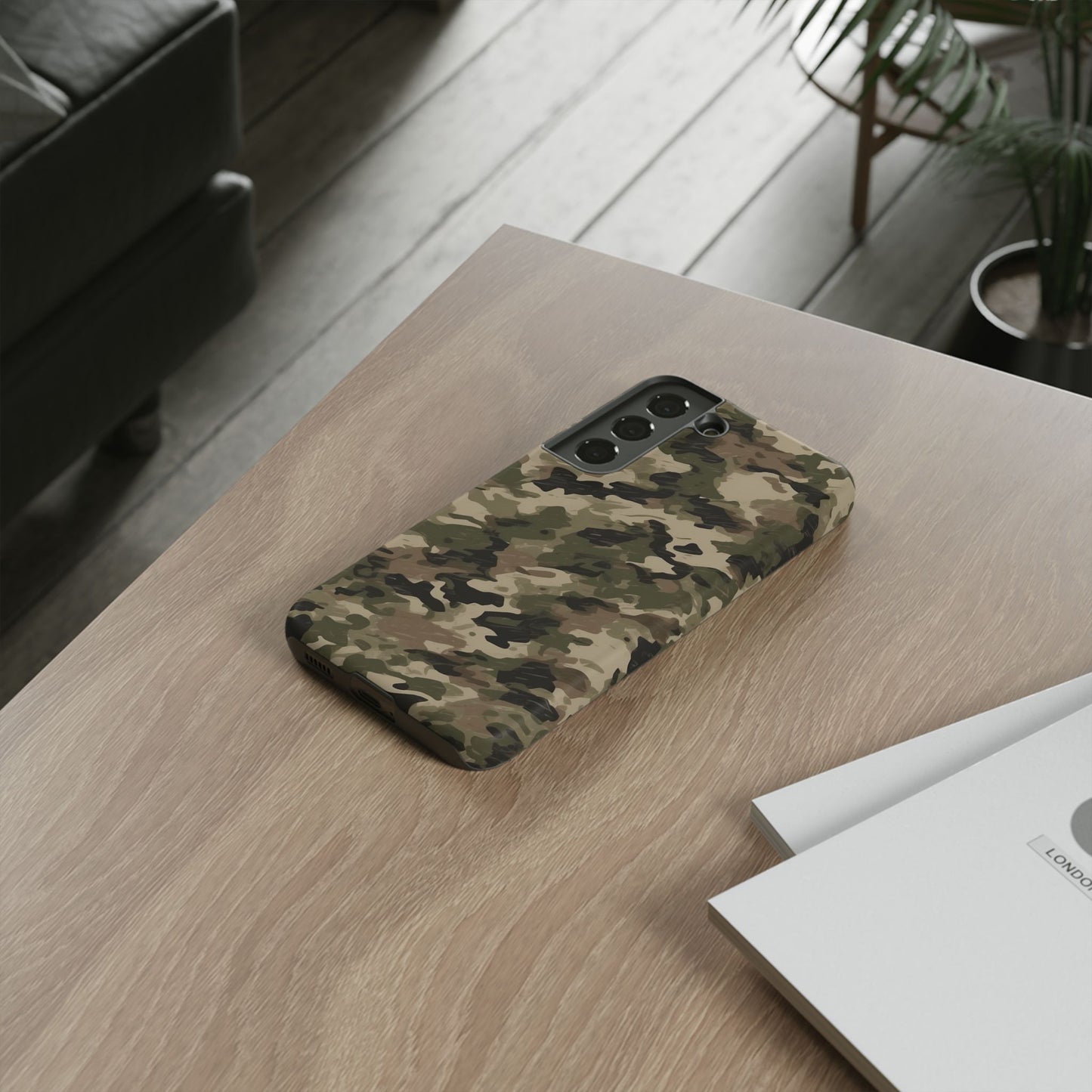 Classic Light Brown Camouflage – Premium Samsung Galaxy Case, Rugged and Stylish