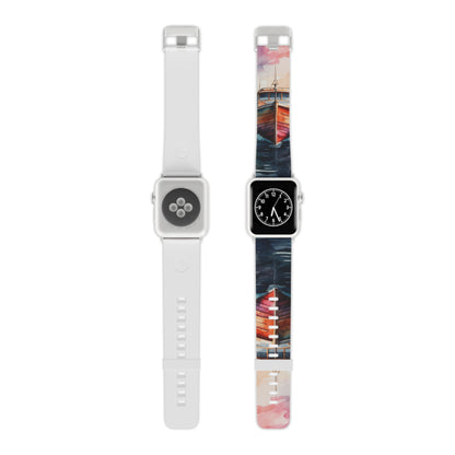 Sunset Sail Watercolor Boat Apple Watch Band