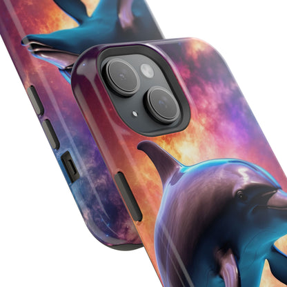 Cosmic Dolphin Galaxy Art - MagSafe-Compatible Case