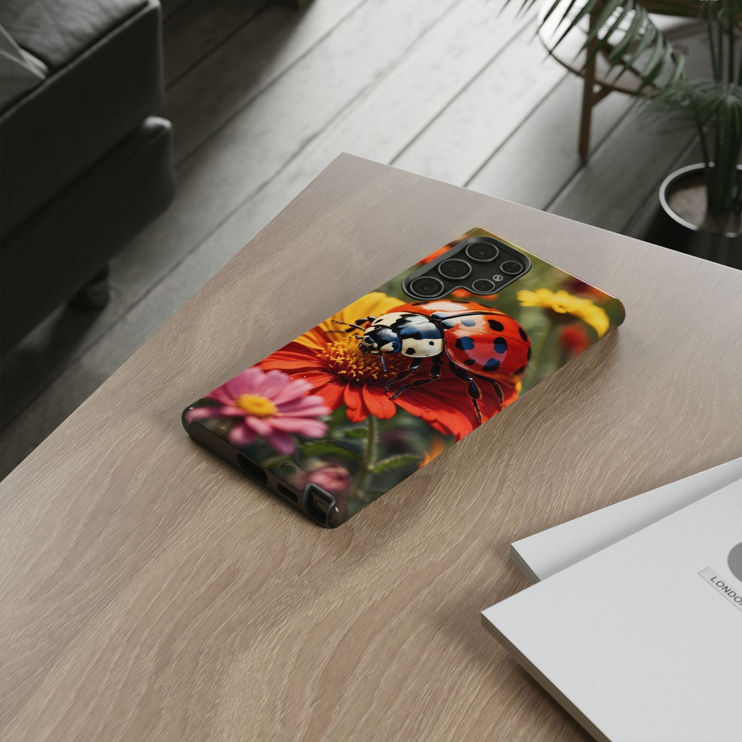 Ladybug on Orange Daisy - Samsung Galaxy Case