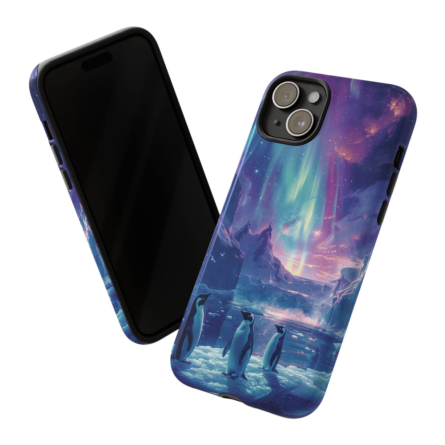 Penguin Parade Northern Lights iPhone Case