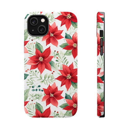 Festive Poinsettia Holiday Pattern – MagSafe iPhone Series Case