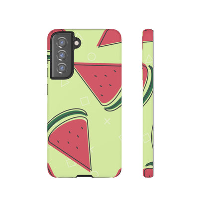 Watermelon Slice Samsung Galaxy Case – Fresh & Fun Design with Retro Geometric Pattern