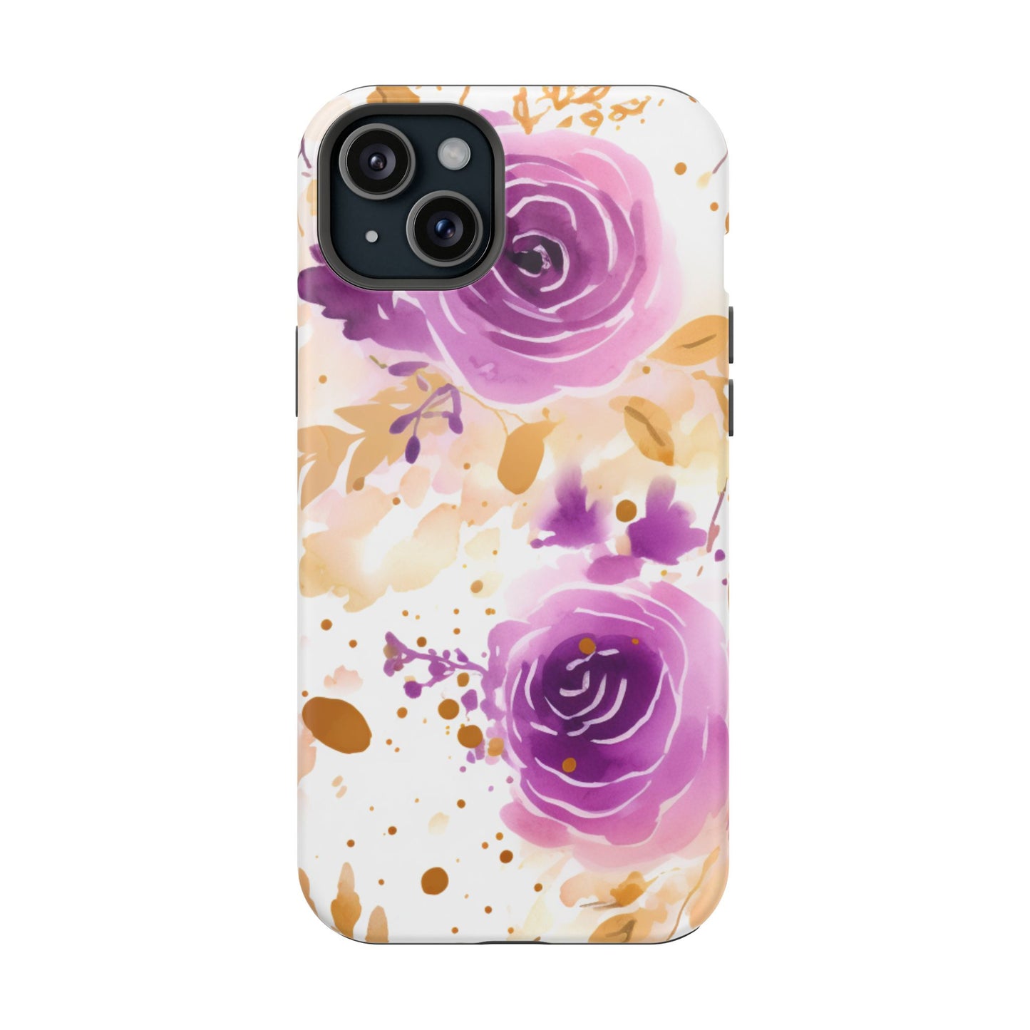 Soft Purple & Gold Floral Splash - MagSafe iPhone Series Case