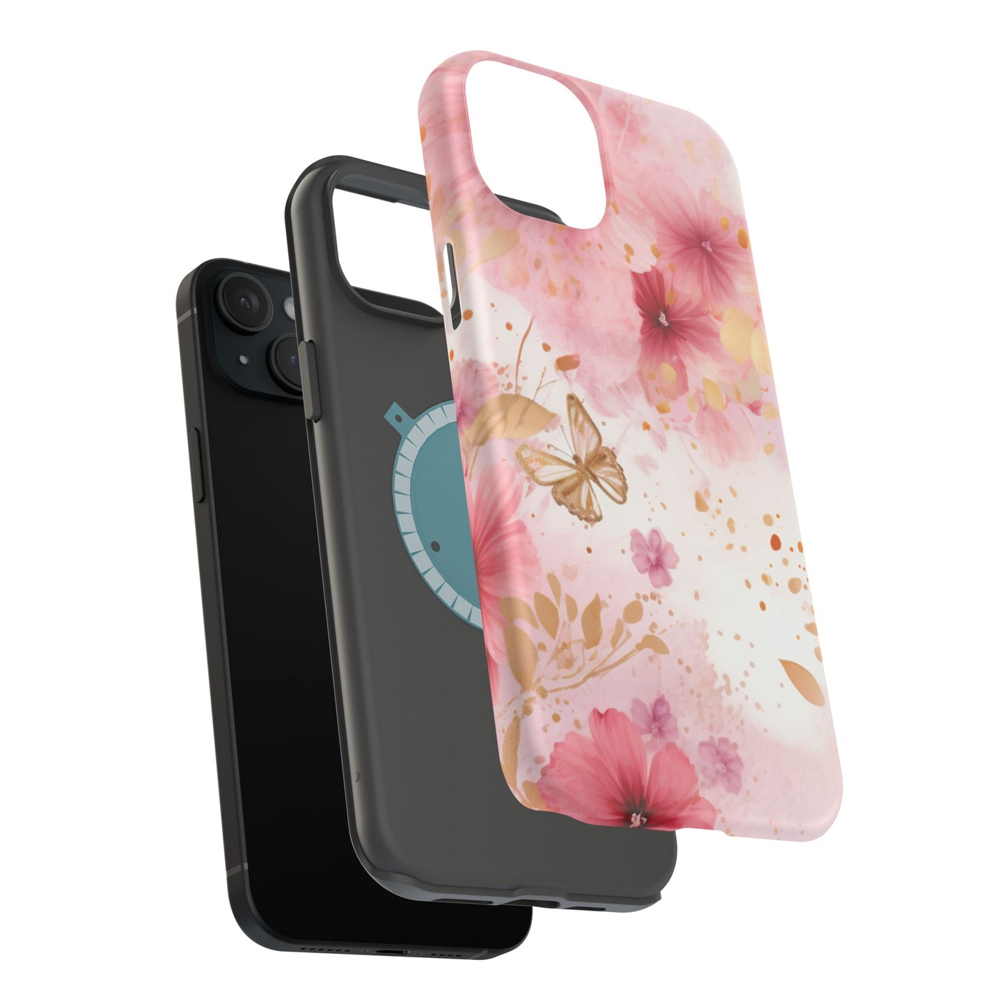 Blush Pink Floral Butterfly - MagSafe iPhone Case