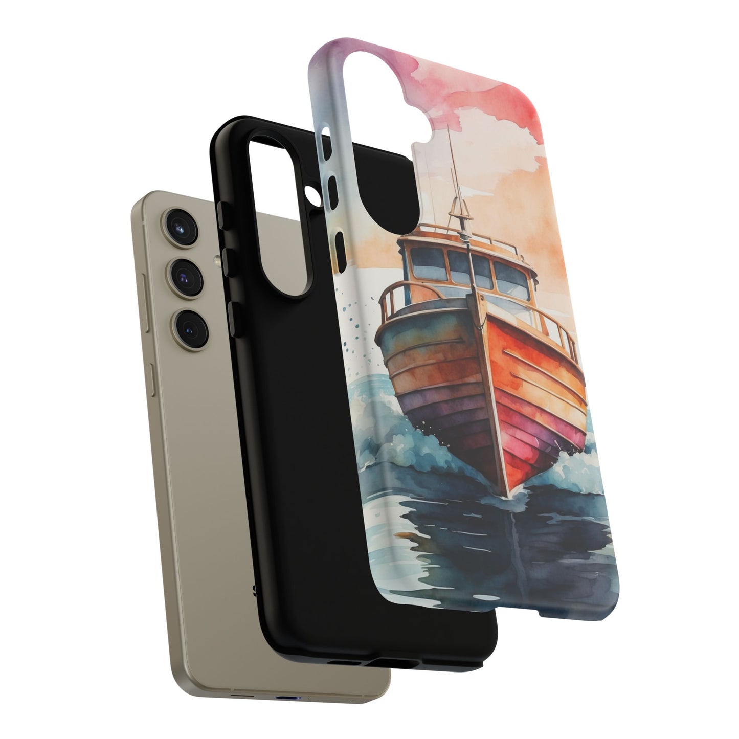 Sunset Sail Watercolor Boat – Samsung Galaxy Series Case