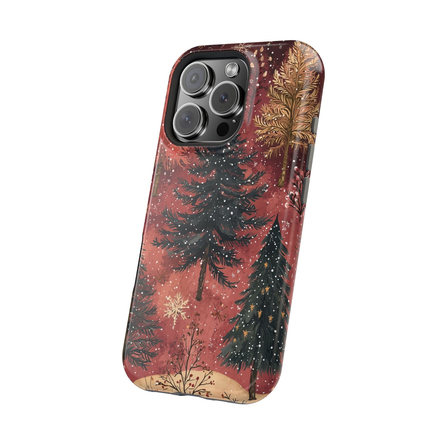 Rustic Red Winter Forest - MagSafe iPhone Series Case