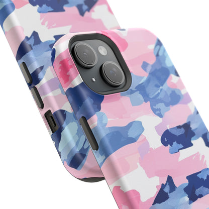 MagSafe Case: Dynamic Pink & Navy Brushstroke Art