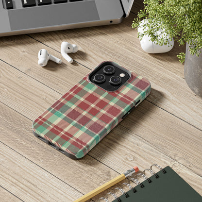 Red & Cream Vintage Plaid – Durable & Stylish iPhone Case