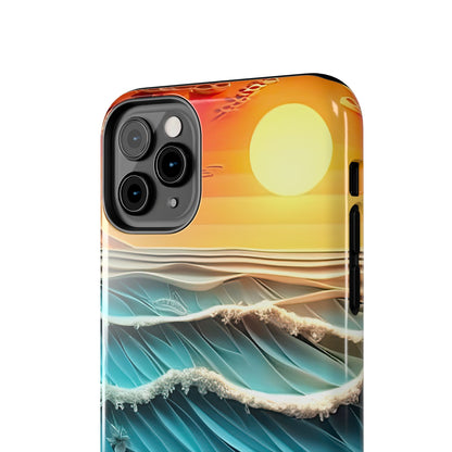 Tropical Sunset Paper Art Ocean – iPhone Series Case