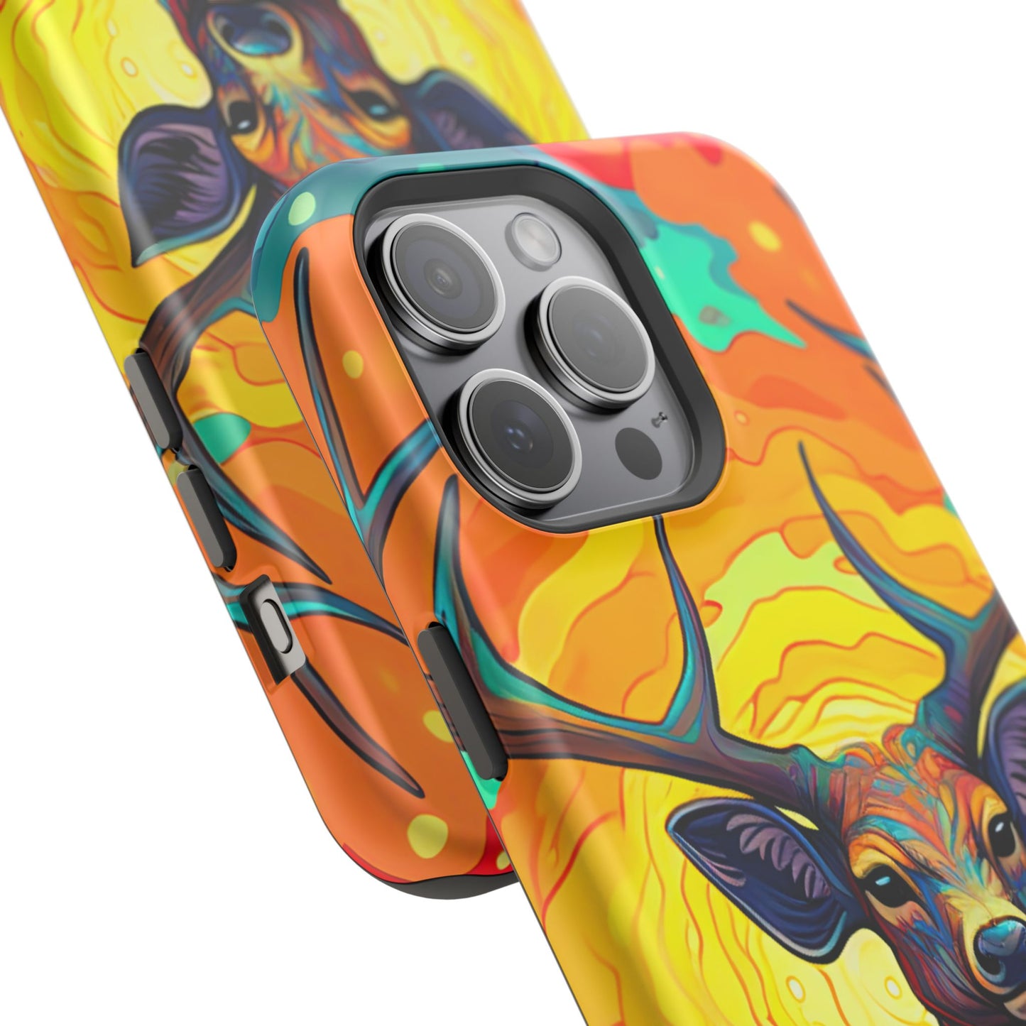 Vibrant Stag in Bloom – MagSafe iPhone Case