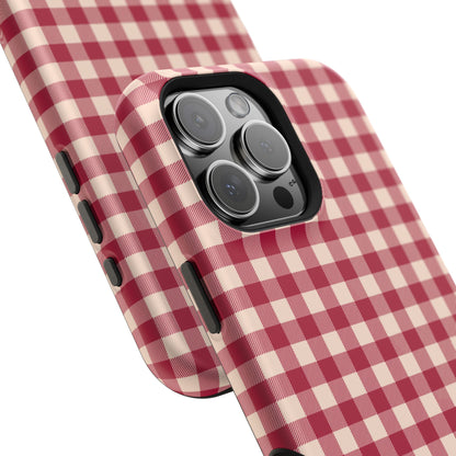 Vintage Red Gingham Check – MagSafe iPhone Case